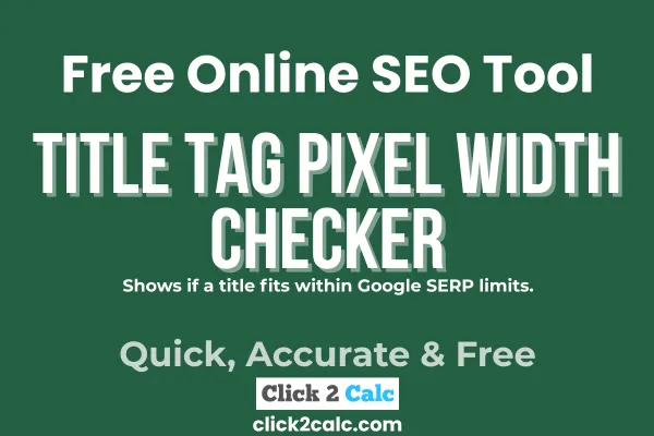 Title Tag Pixel Width Checker