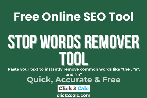 Stop Words Remover Tool