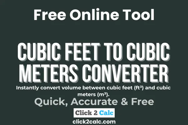 Cubic Feet to Cubic Meters Converter